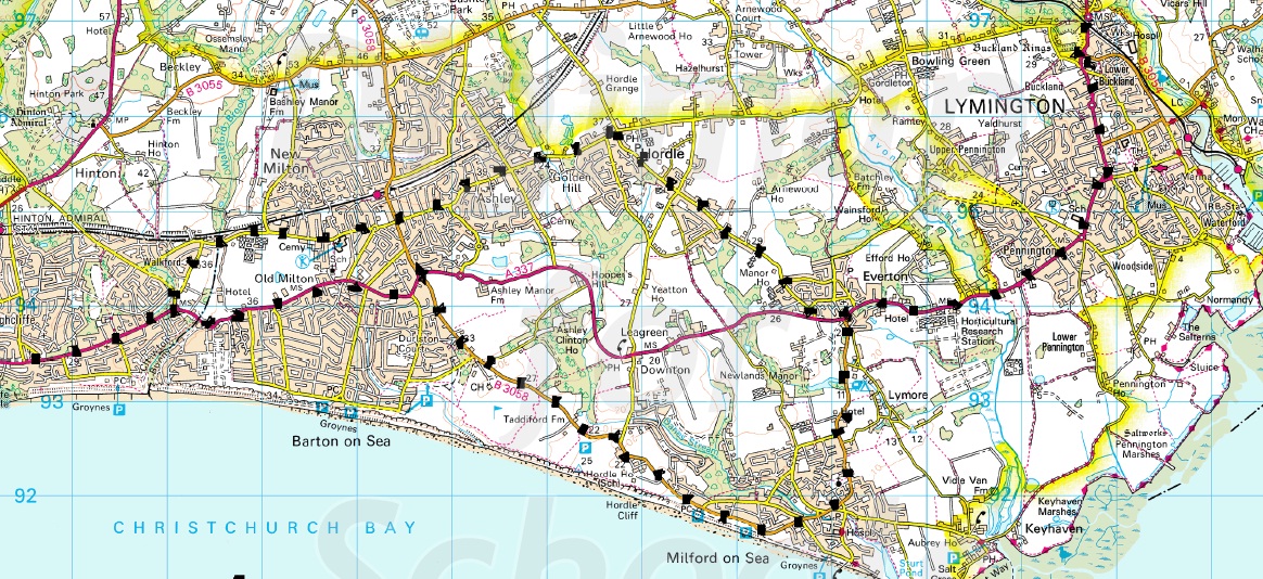 The proposed route is shown below (black dots indicate route) but this ...